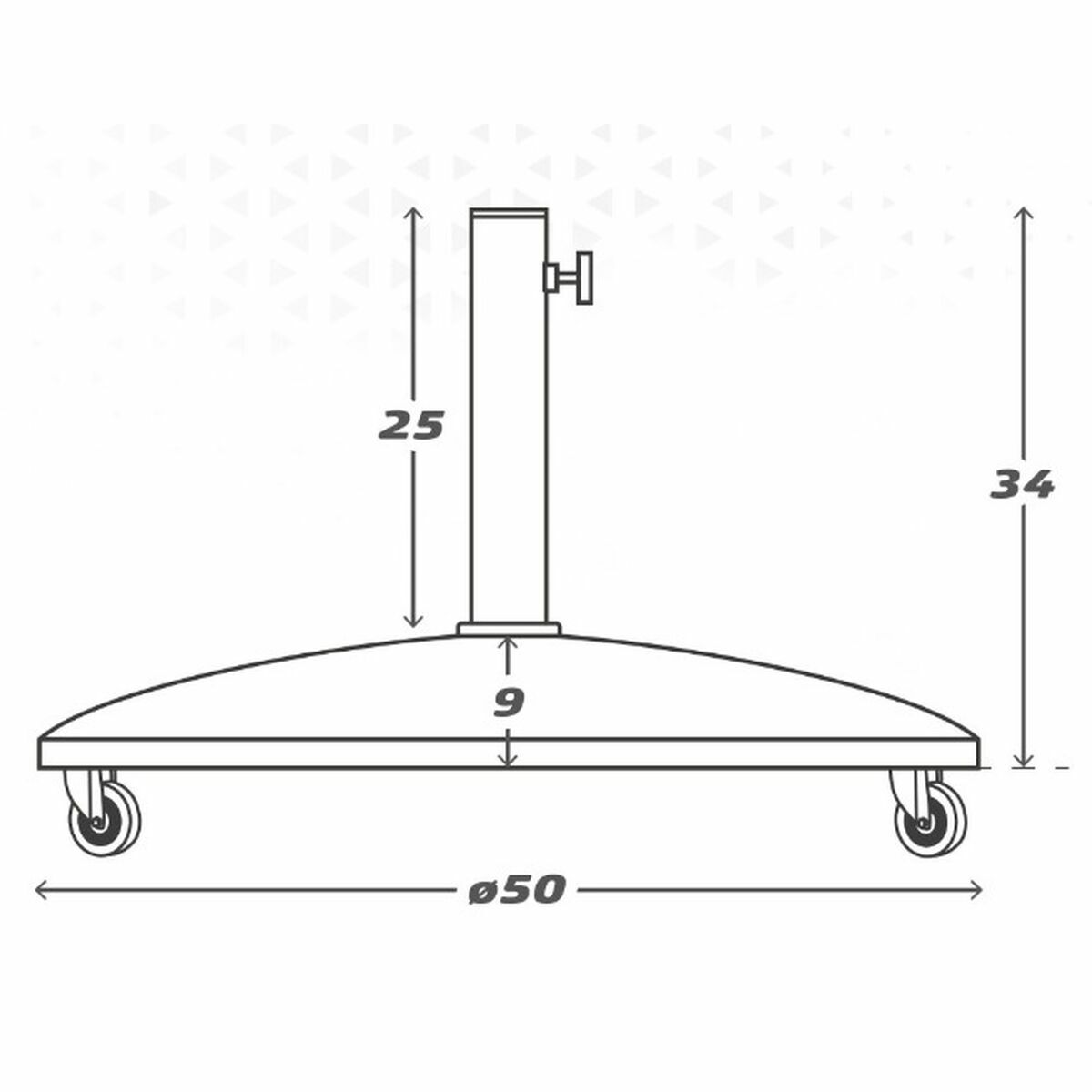 Parasollfot Aktive Svart 25 kg Med hjul - 3