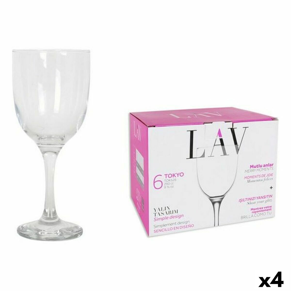 Glasset LAV 145011 7,5 x 7,5 x 18 cm (4 antal) (290 ml) - 3