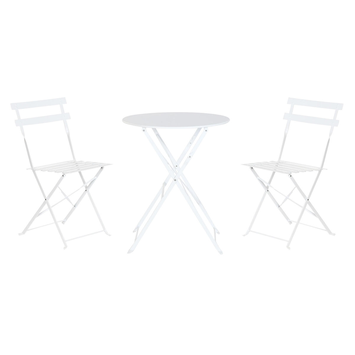 Bordsgrupp med 2 stolar Home ESPRIT Vit 60 x 60 x 71 cm