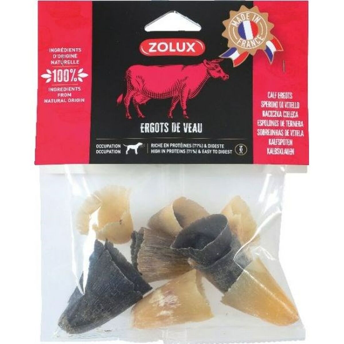 Tuggleksak för hundar Zolux Calf hooves Nötkött 100 g