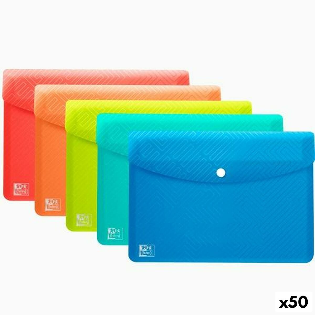 Portföljmapp Oxford Urban Multicolour A6 polypropen Lås 5 Delar (50 antal)