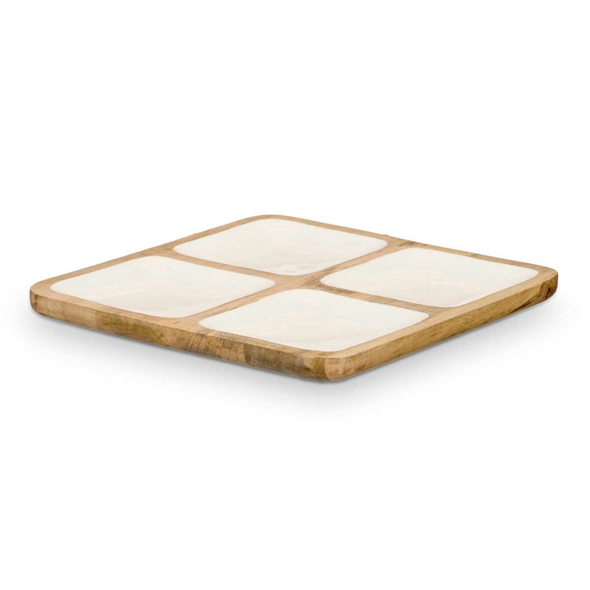 Bricka med fack MALI-991 W Vit 29,5 x 3 x 29,5 cm (6 antal) - 2