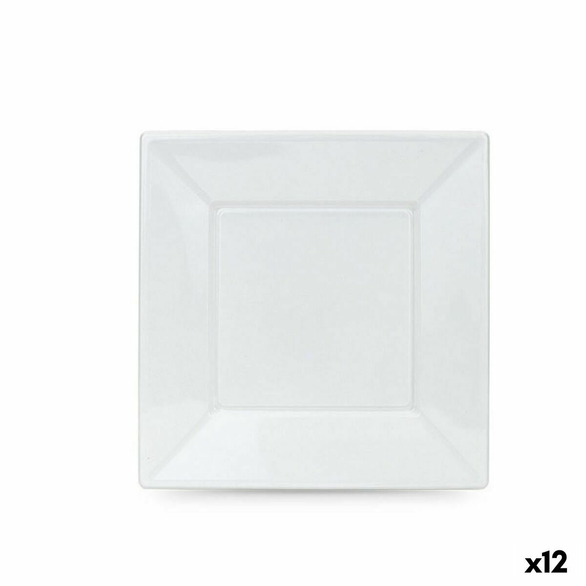 Set med återanvändbara tallrikar Algon Vit Plast 23 x 23 x 2 cm (24 antal) - 3