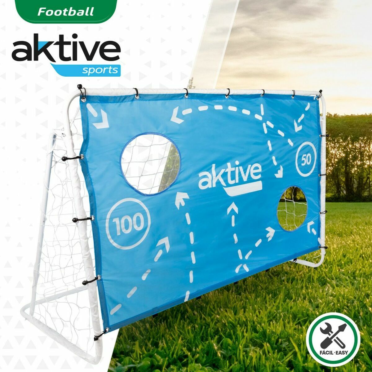 Fotbollsmål Aktive Kanvas 182 x 91 x 122 cm Träning - 6
