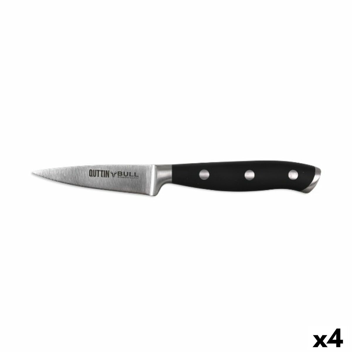 Skalkniv Quttin Bull Svart Silvrig Rostfritt stål 9 cm (4 antal)