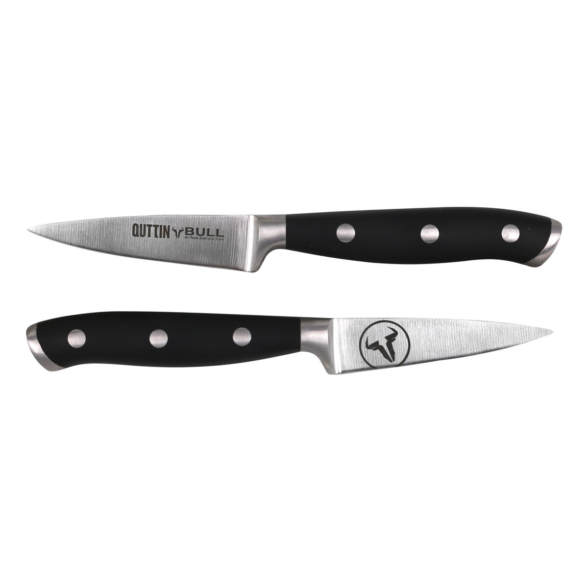 Skalkniv Quttin Bull Svart Silvrig Rostfritt stål 9 cm (4 antal) - 3