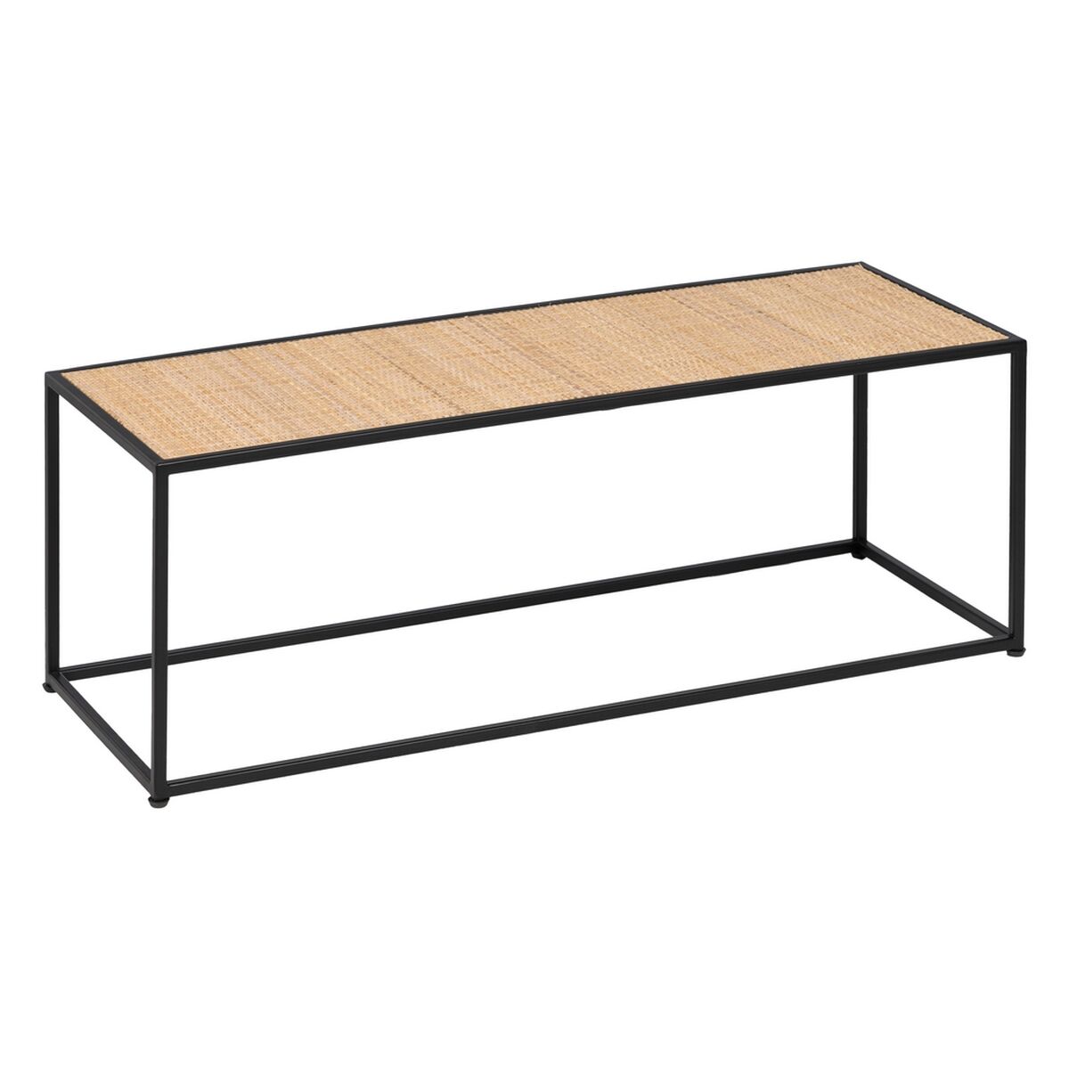 Soffbord Svart Naturell Glas Järn Rattan 97,5 x 34 x 35 cm (3 antal) - 3