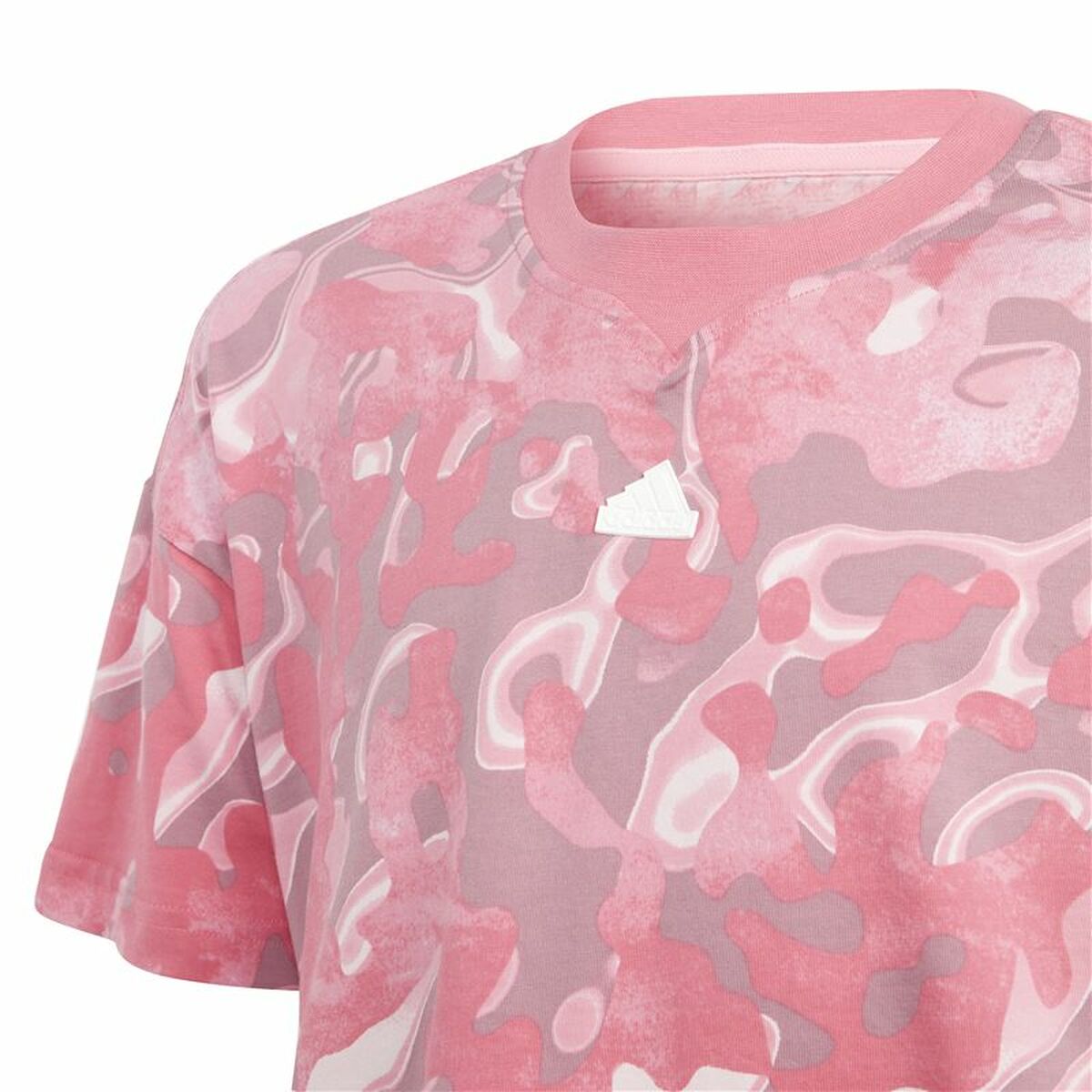 Barn T-shirt med kortärm Adidas Jg Fi Aop Rosa - 3