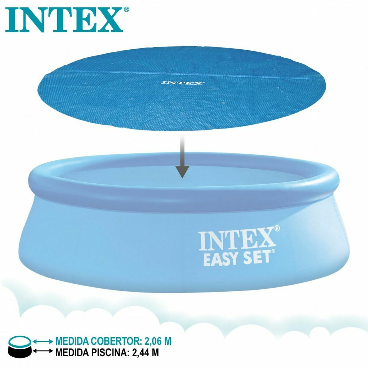 Pool Cover Intex Ø 244 cm Sol Rund - 3