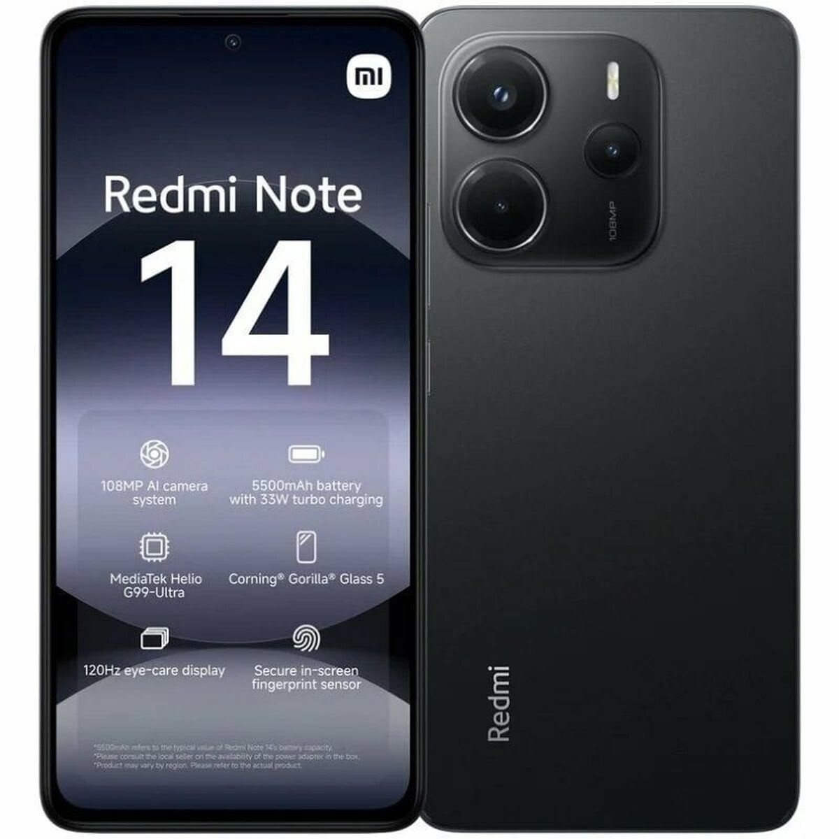 Smartphone Xiaomi Redmi Note 14 Octa Core 6 GB RAM 128 GB Svart 6,67"
