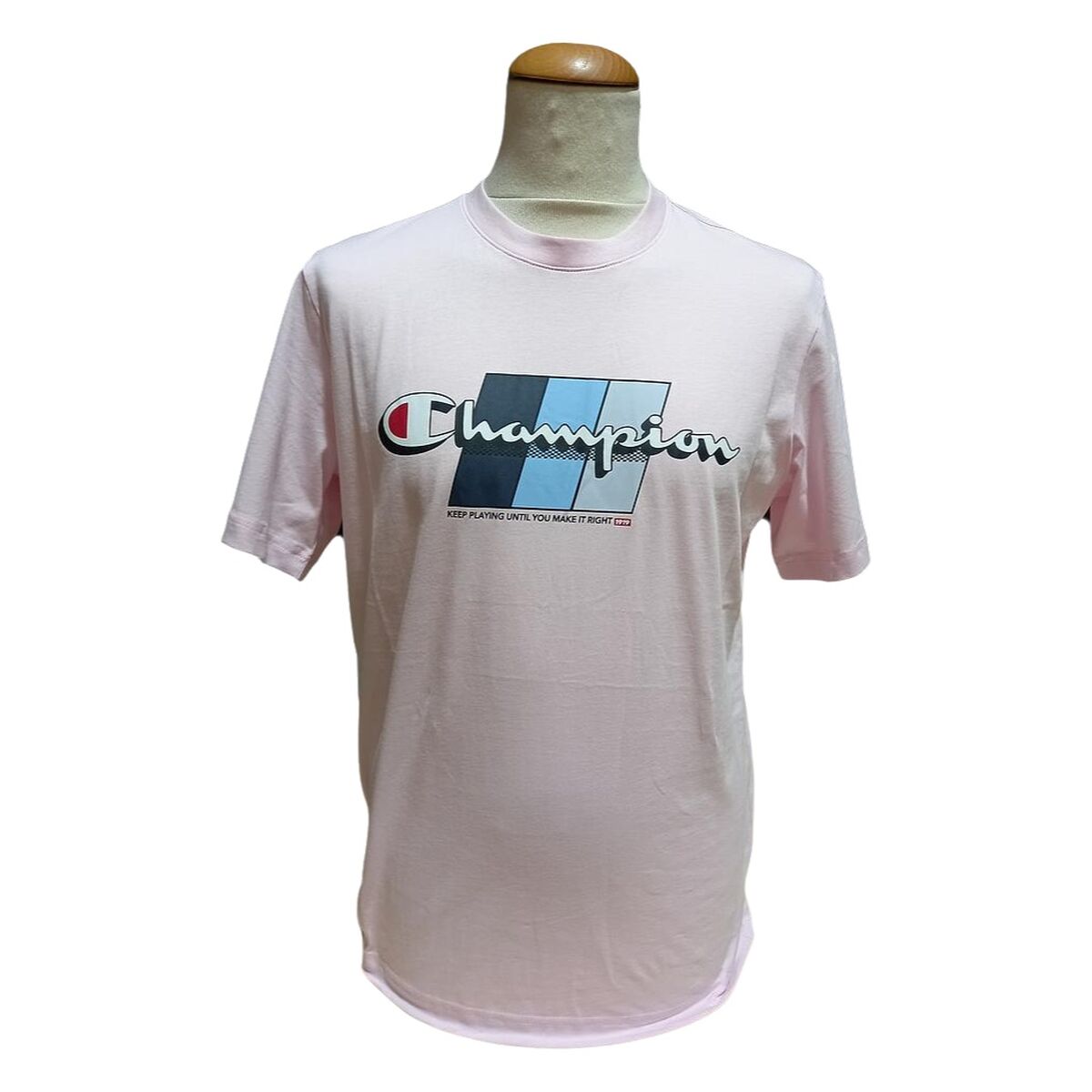 T-shirt med kortärm Herr Champion CHAMPION SS TEE 221219 BSP Rosa