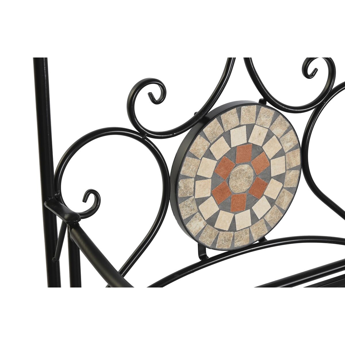 Bänk DKD Home Decor Svart Multicolour Mosaik 111 x 54 x 88 cm - 2