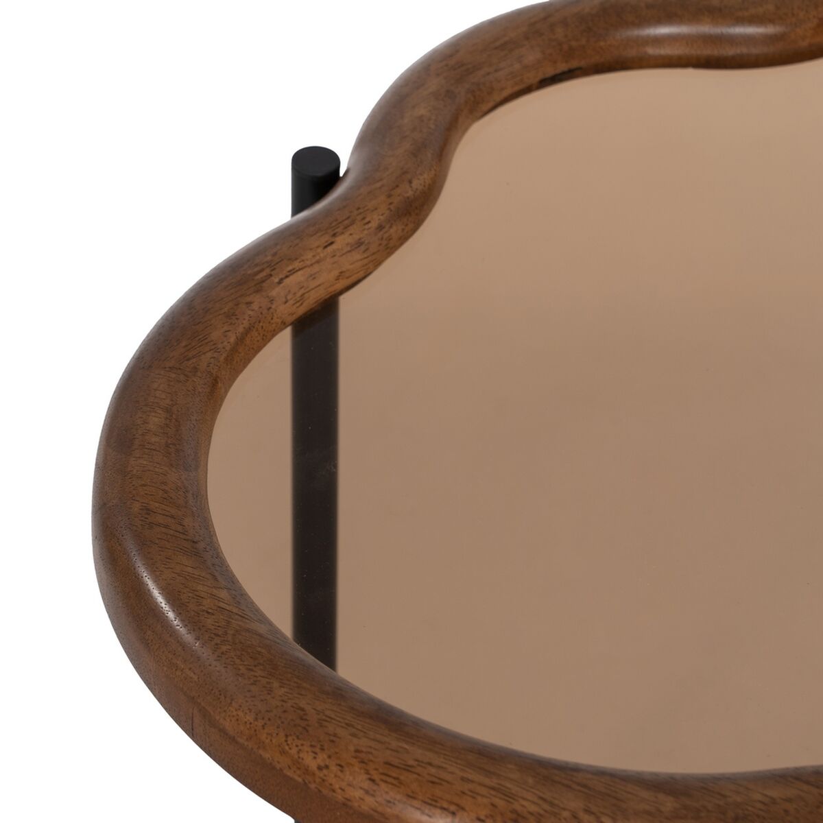 Soffbord Svart Naturell Glas Järn Gummiträ 89 x 50 x 40 cm (2 antal) - 8