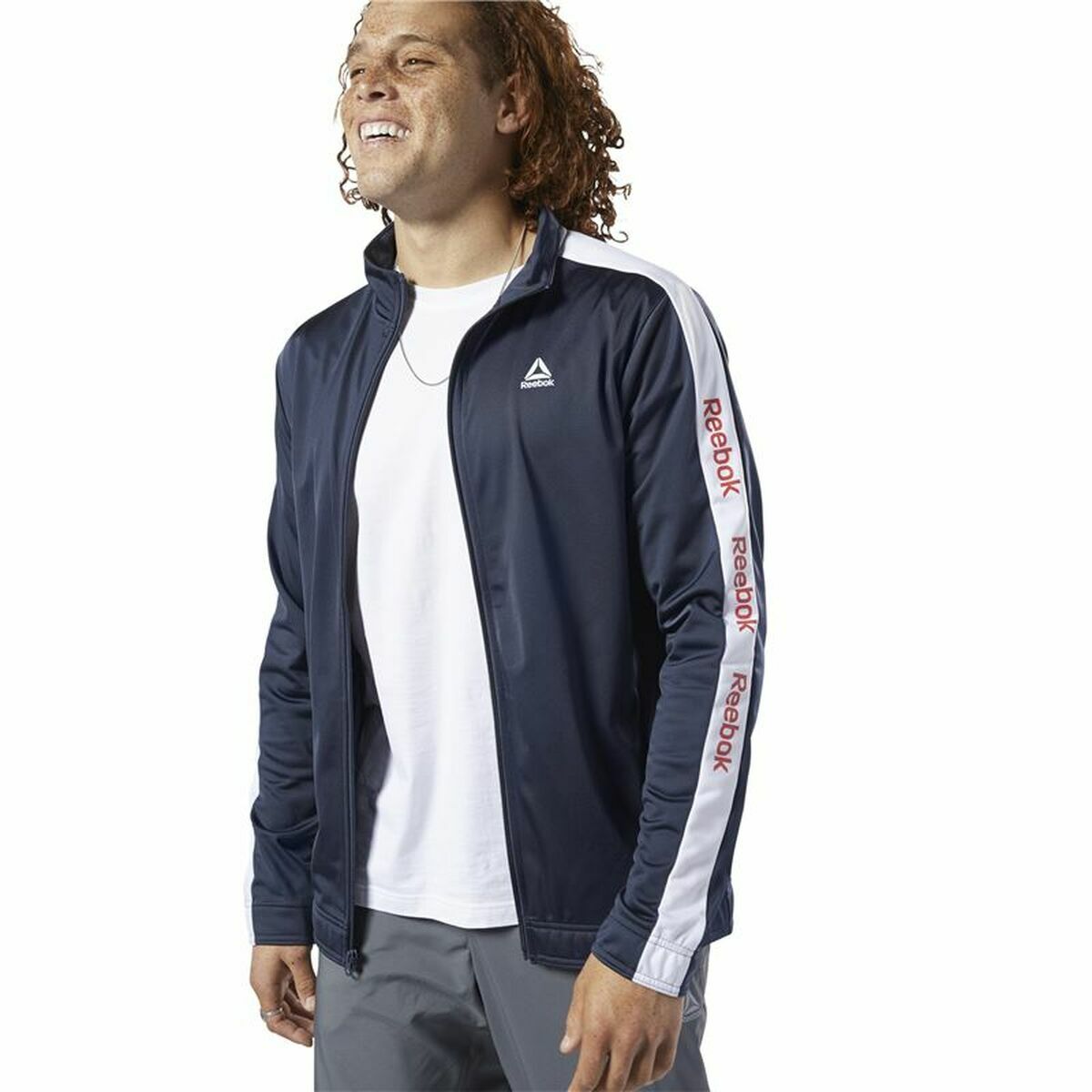 Träningsjacka Herr Reebok Essentials Linear Logo Mörkblå - 3