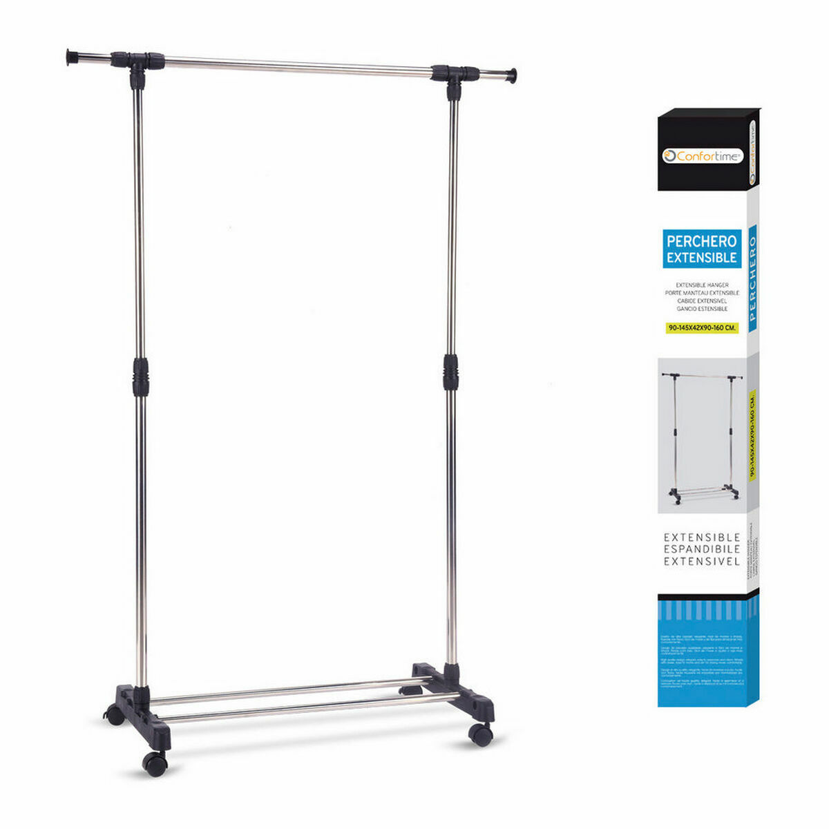 Utdragbar klädhängare Confortime 49509 (90-145 x 42 x 90-160 cm) - 2