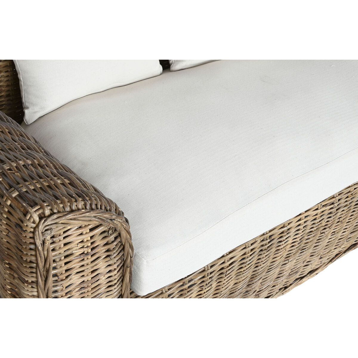 Trädgårdssoffa Home ESPRIT Vit Brun Naturell Rattan 174 x 88 x 69 cm - 2