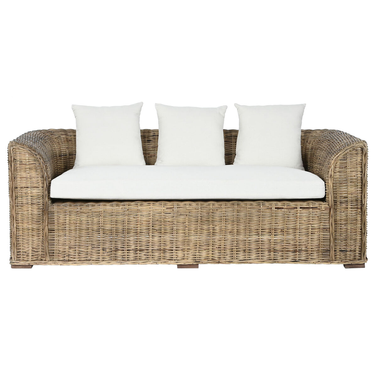 Trädgårdssoffa Home ESPRIT Vit Brun Naturell Rattan 174 x 88 x 69 cm - 8