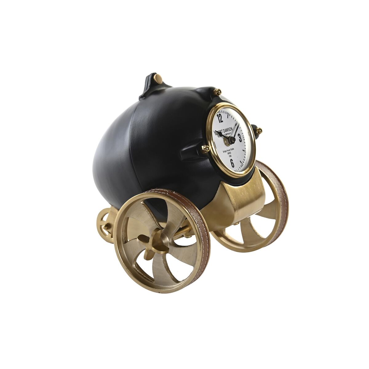 bordsklocka DKD Home Decor Svart Gyllene Kolonial