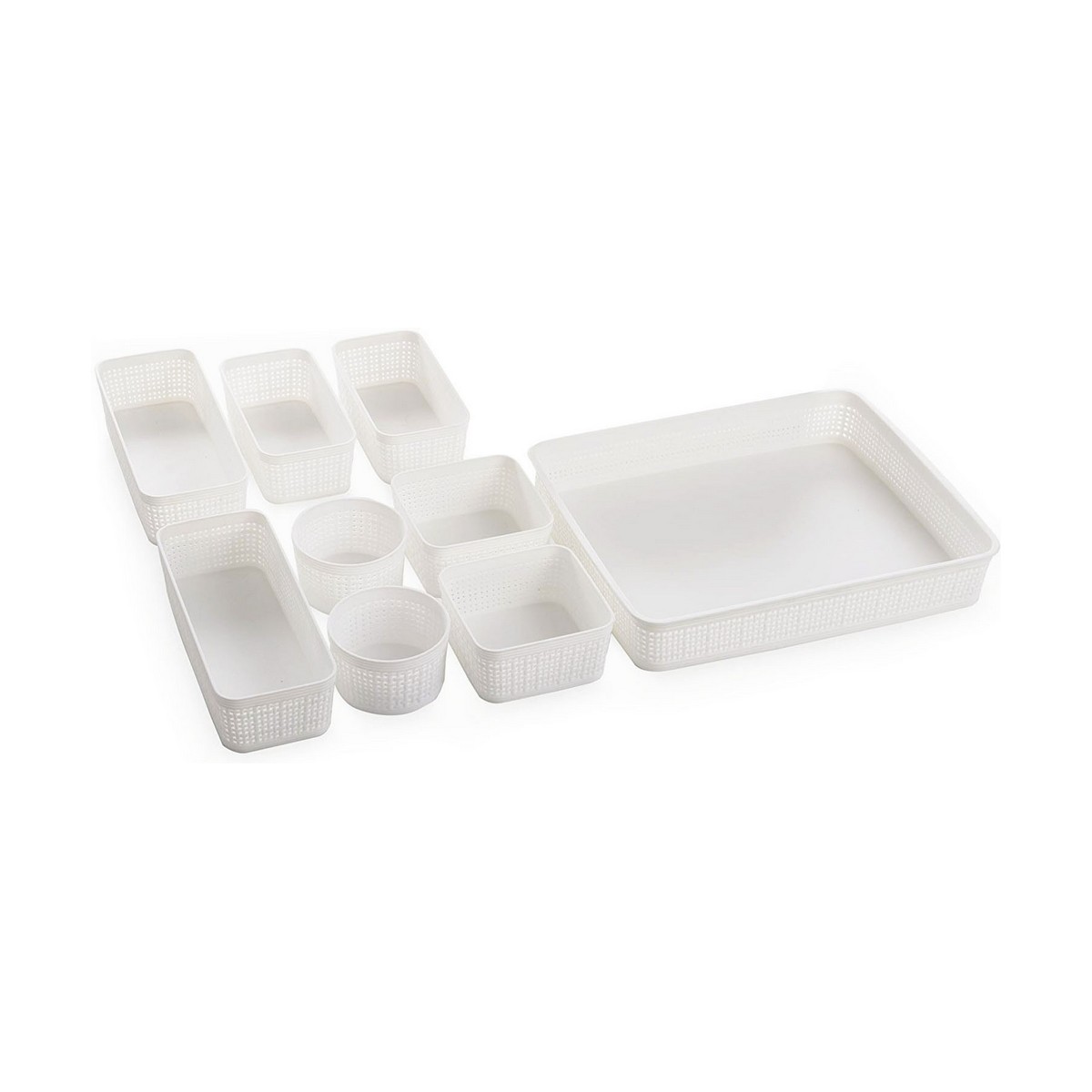 Multifunktionell korg Dem Plast 34 x 28 x 6 cm 9 Delar (9 antal) - 4