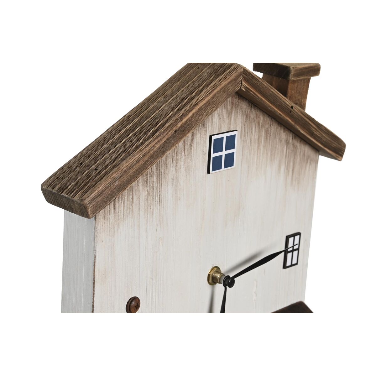bordsklocka DKD Home Decor Vit Hus - 2