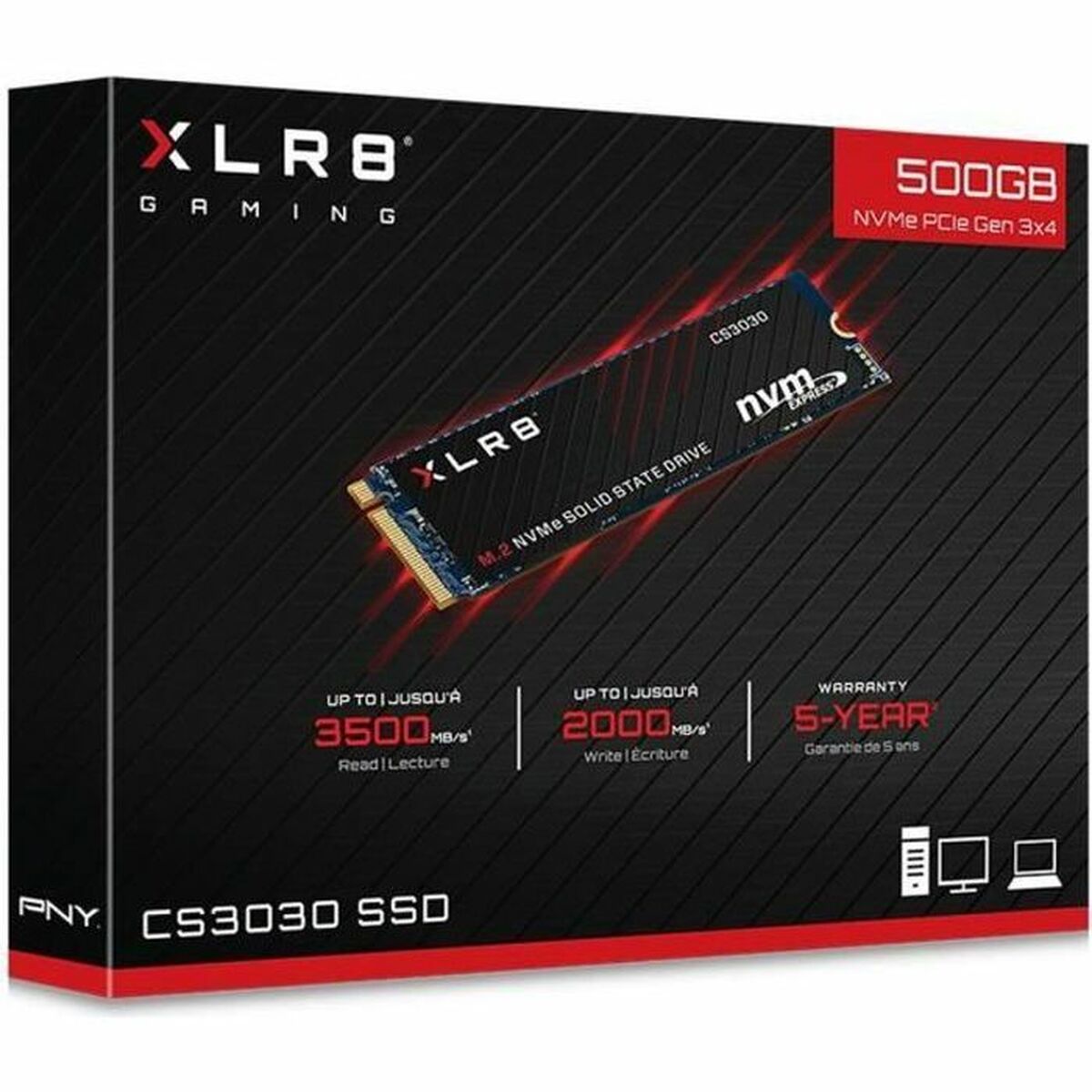 Hårddisk PNY M280CS3030-500-RB 500 GB SSD