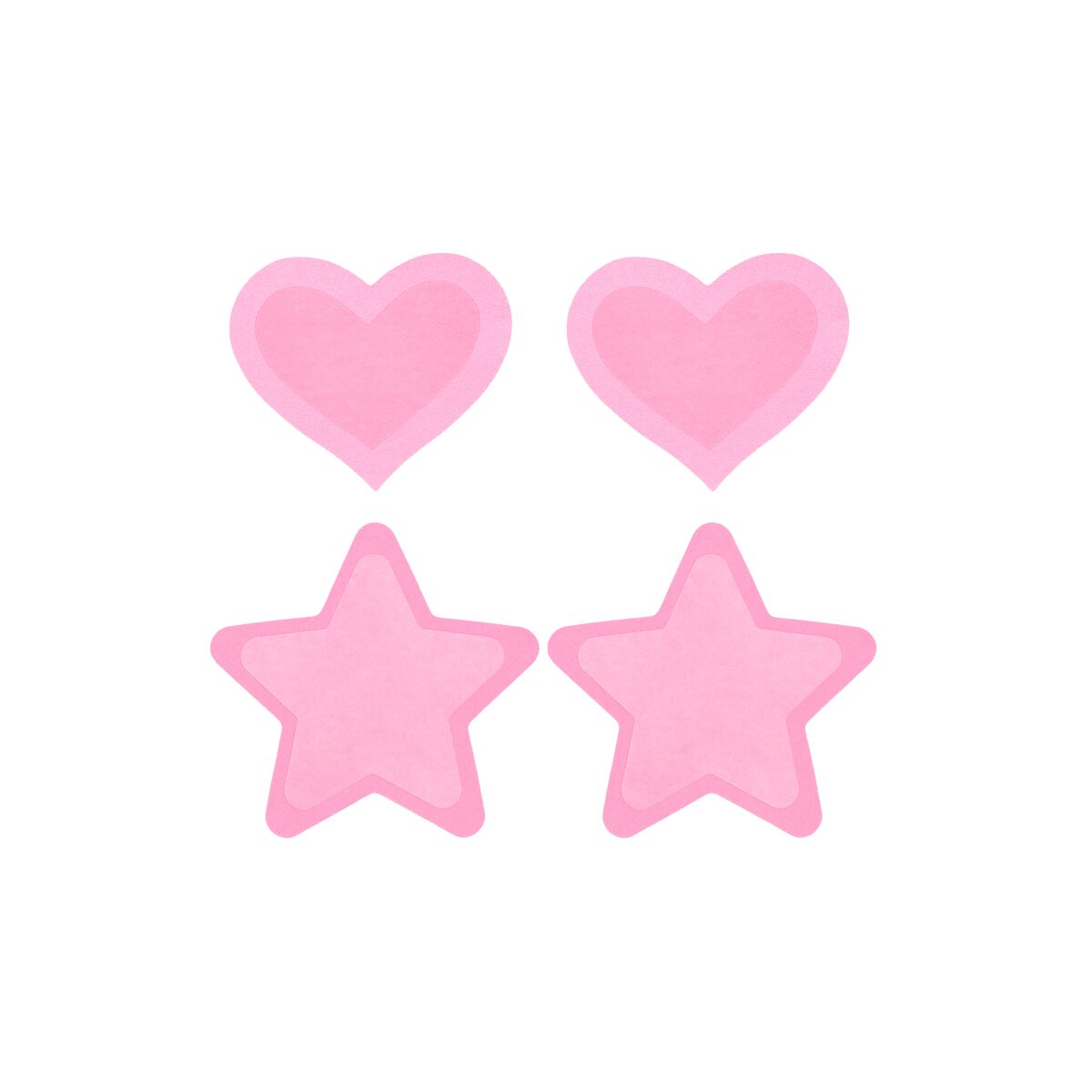Skydd för bröstvårtor Peekaboo Rosa One size Hjärtan Stjärnor