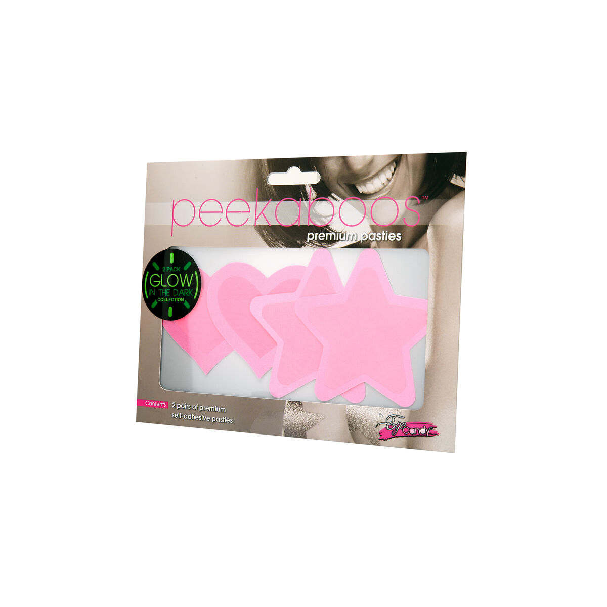 Skydd för bröstvårtor Peekaboo Rosa One size Hjärtan Stjärnor - 3