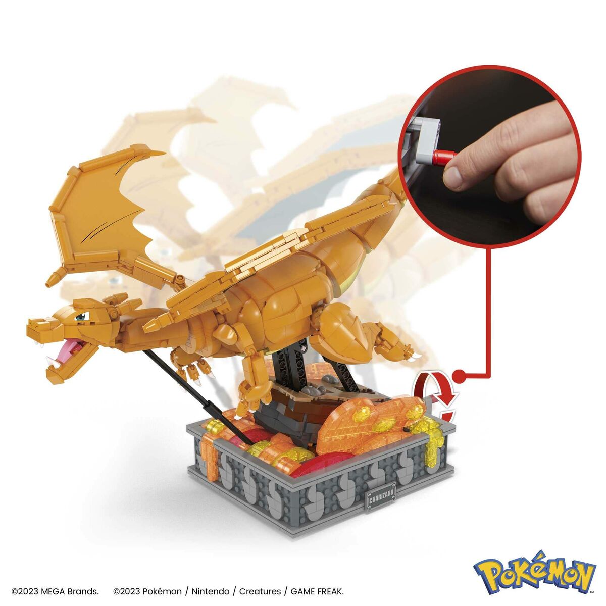 Konstruktionssats Pokémon Mega Construx -  Motion Charizard 1664 Delar - 5