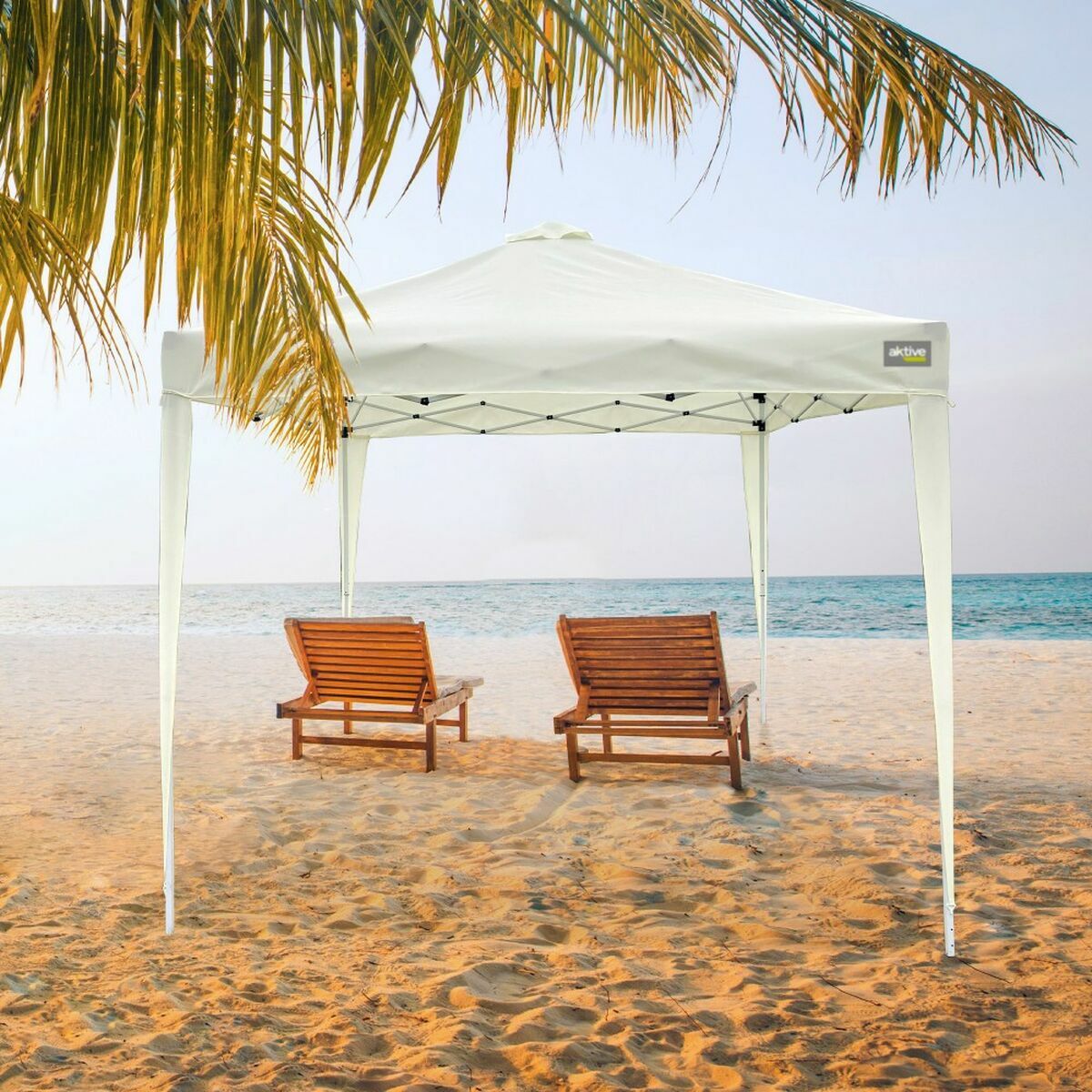 Gazebo Aktive Max-Air Vit 300 x 300 x 250 cm Tyg Stål - 2