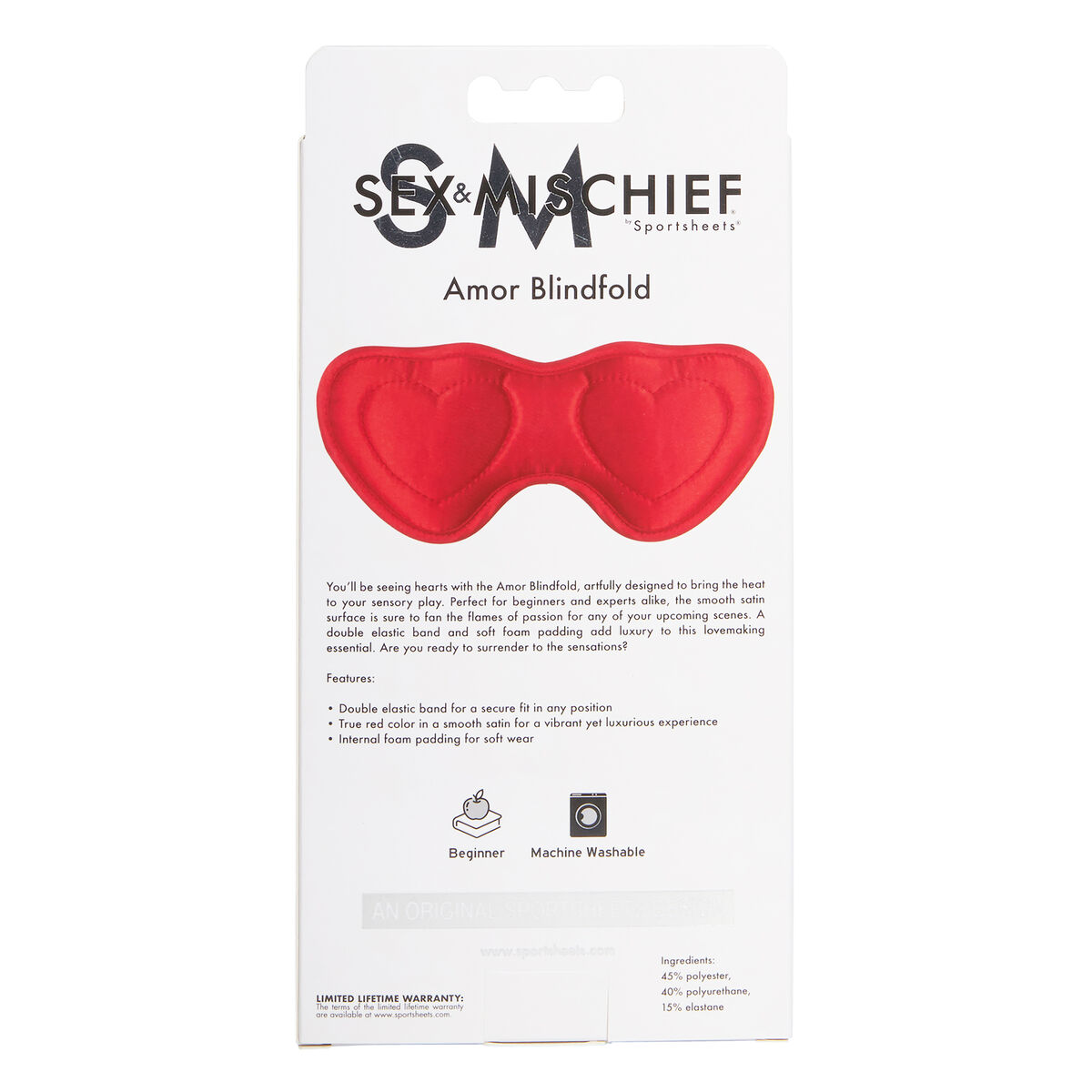 Ögonbindel Sportsheets Sex & Mischief Röd - 6
