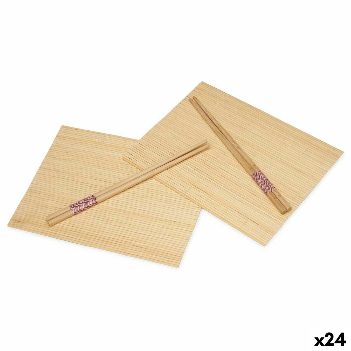 Sushiset Kinvara Trä Bambu 24 x 18 cm 24 x 0,5 x 0,5 cm 4,5 x 24 x 2,5 cm (24 antal)