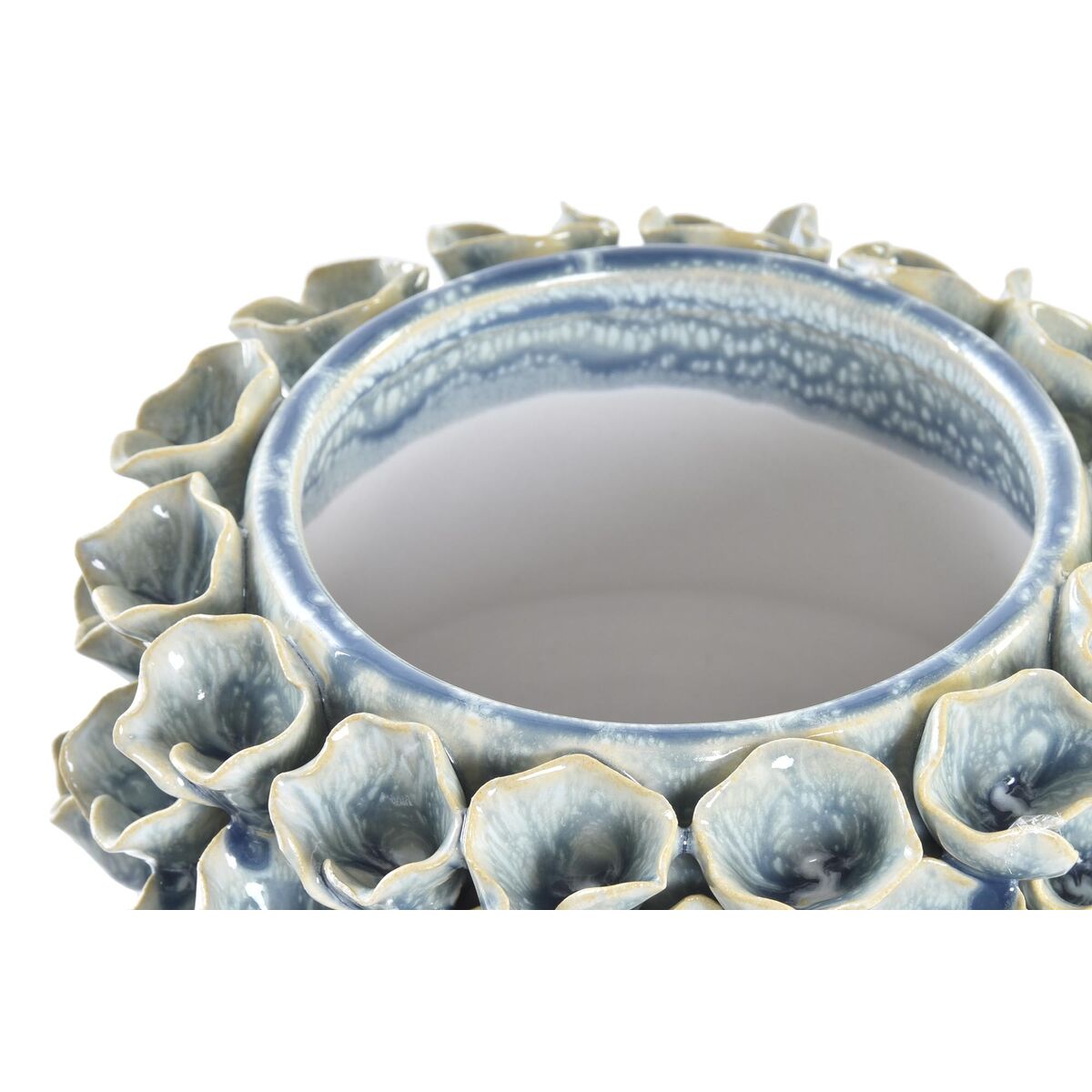 Vas DKD Home Decor Rosa Turkos Stengods Blomster Medelhavs 17 x 17 x 13,5 cm 19 x 19 x 13,5 cm (2 antal) - 2