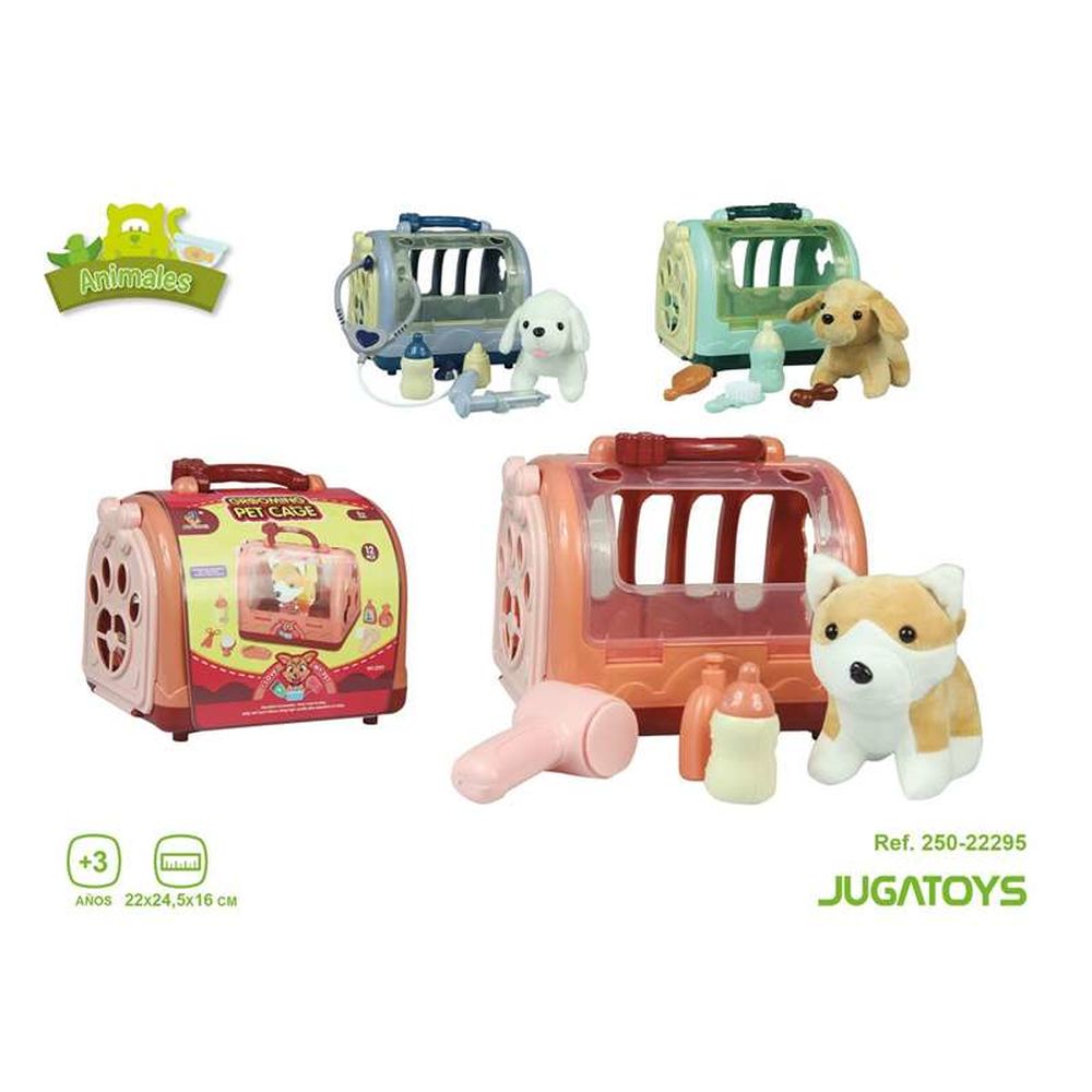 Plyschdocka Hund Transport (22 x 24,5 x 16 cm)