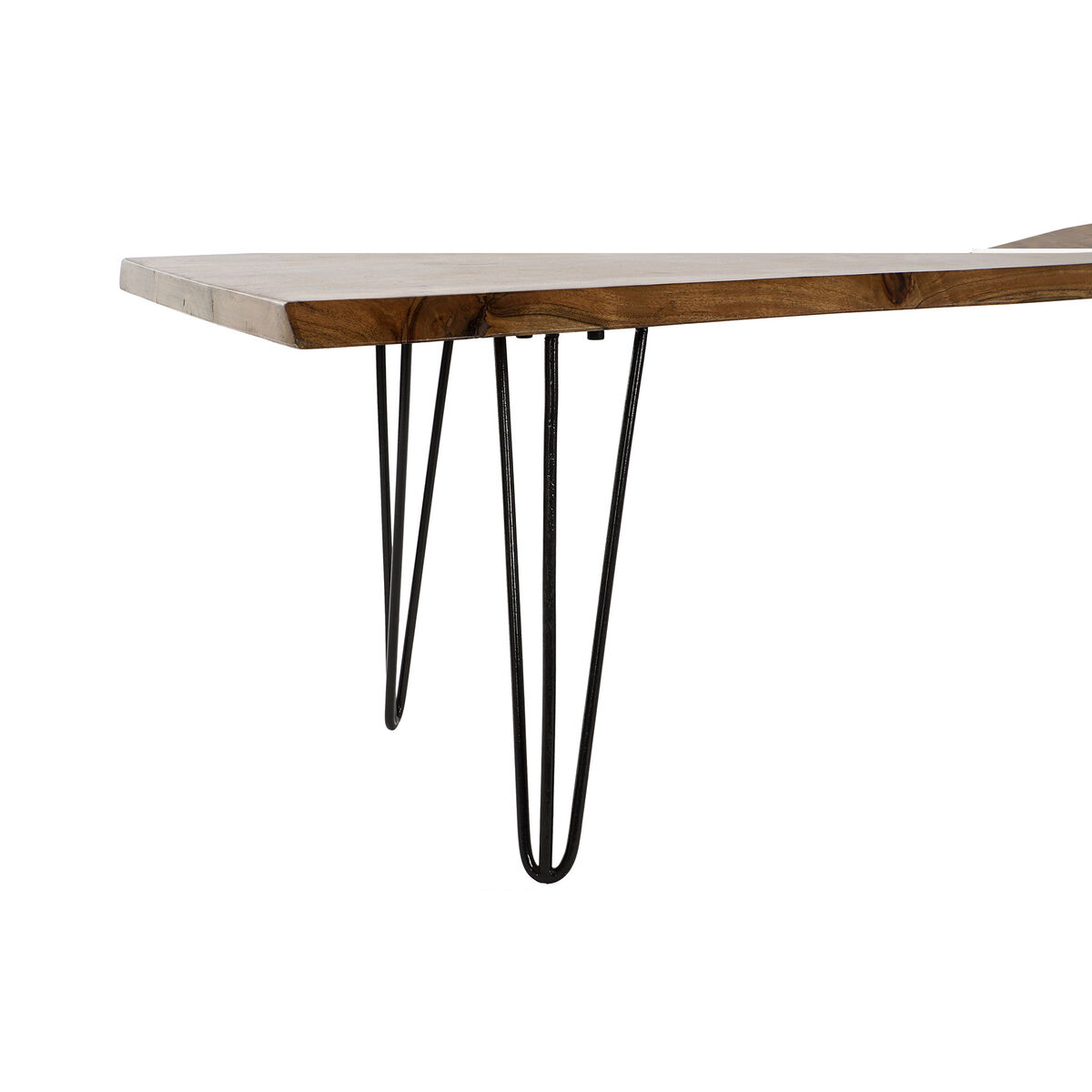 Bänk DKD Home Decor 160 x 46 x 46 cm Naturell Svart Ljusbrun Alpino - 2