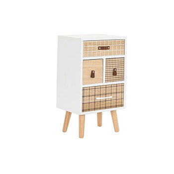 Nattduksbord DKD Home Decor Naturell Vit Gummi Rödbrun Paulowniaträ 40 x 30 x 48 cm