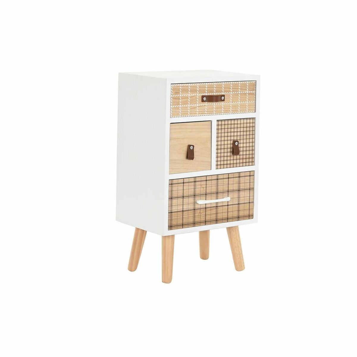 Nattduksbord DKD Home Decor Naturell Vit Gummi Rödbrun Paulowniaträ 40 x 30 x 48 cm - 7