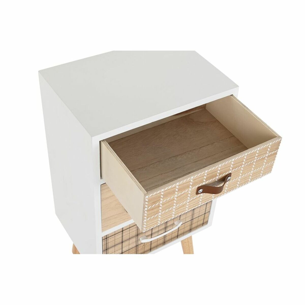 Nattduksbord DKD Home Decor Naturell Vit Gummi Rödbrun Paulowniaträ 40 x 30 x 48 cm - 15