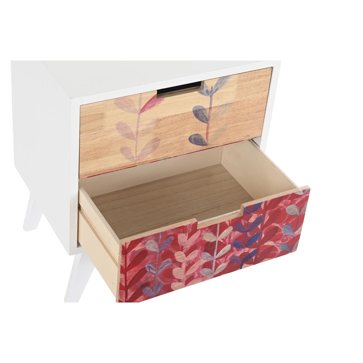Nattduksbord DKD Home Decor Naturell Vit Gummi Rödbrun Paulowniaträ 40 x 30 x 48 cm - 21