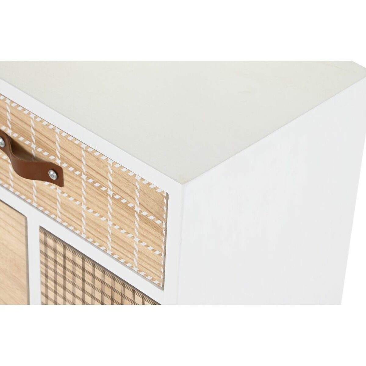 Nattduksbord DKD Home Decor Naturell Vit Gummi Rödbrun Paulowniaträ 40 x 30 x 48 cm - 10