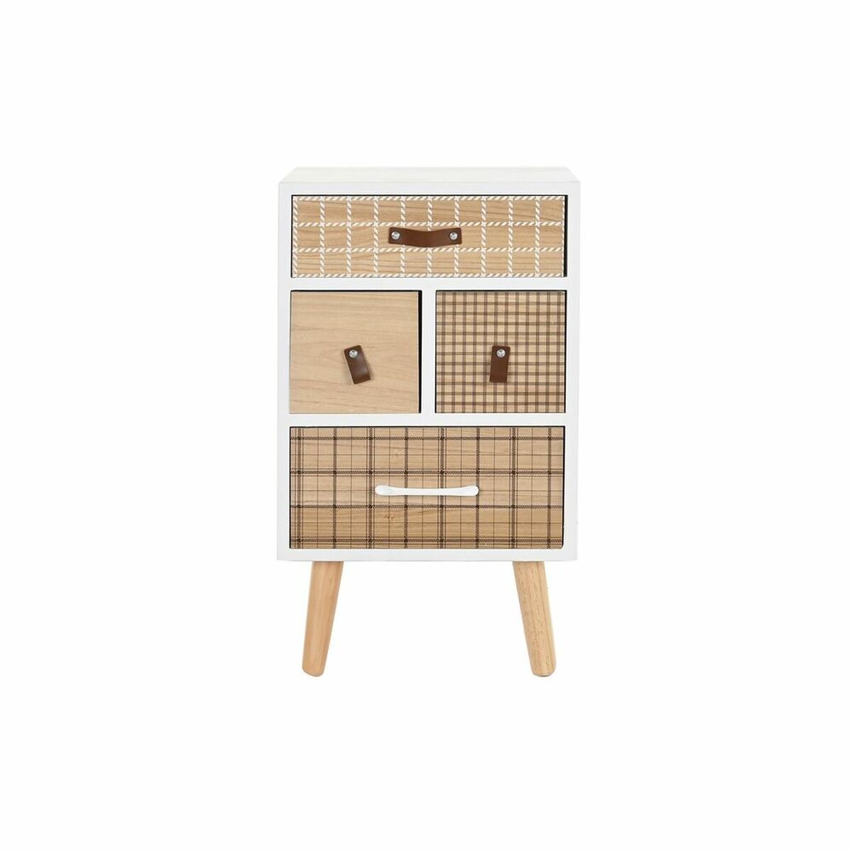 Nattduksbord DKD Home Decor Naturell Vit Gummi Rödbrun Paulowniaträ 40 x 30 x 48 cm - 17