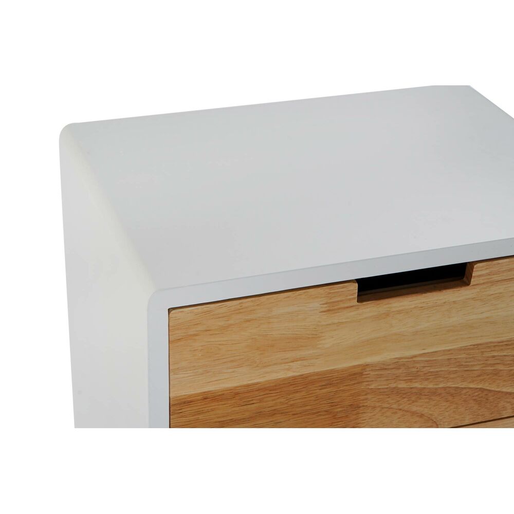 Nattduksbord DKD Home Decor Naturell Vit Gummi Rödbrun Paulowniaträ 40 x 30 x 48 cm - 2