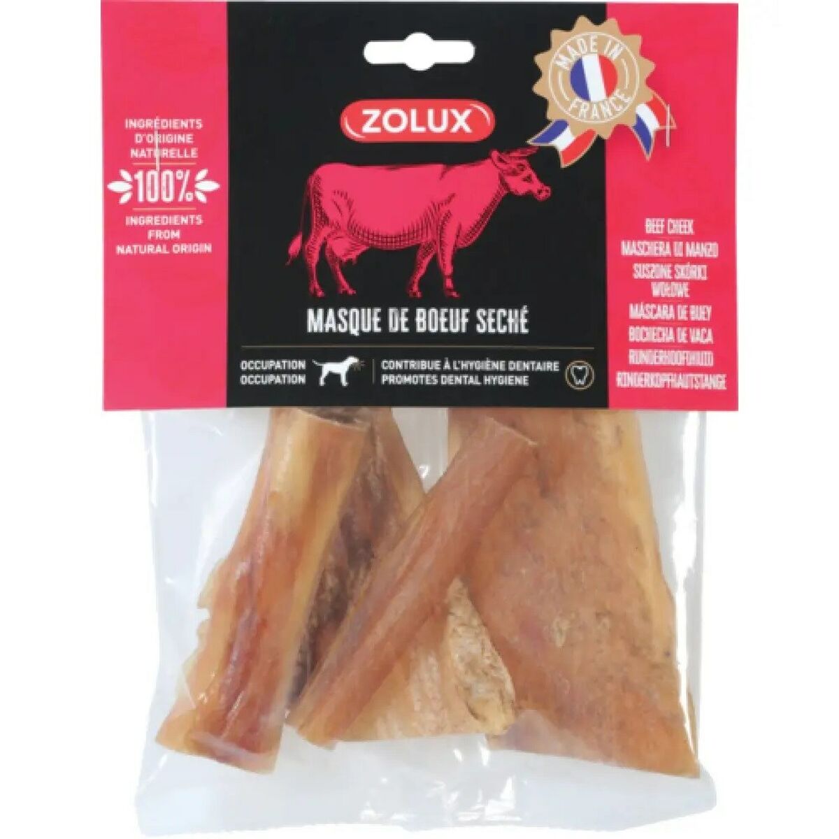 Tuggleksak för hundar Zolux Dried cowhide Nötkött 200 g