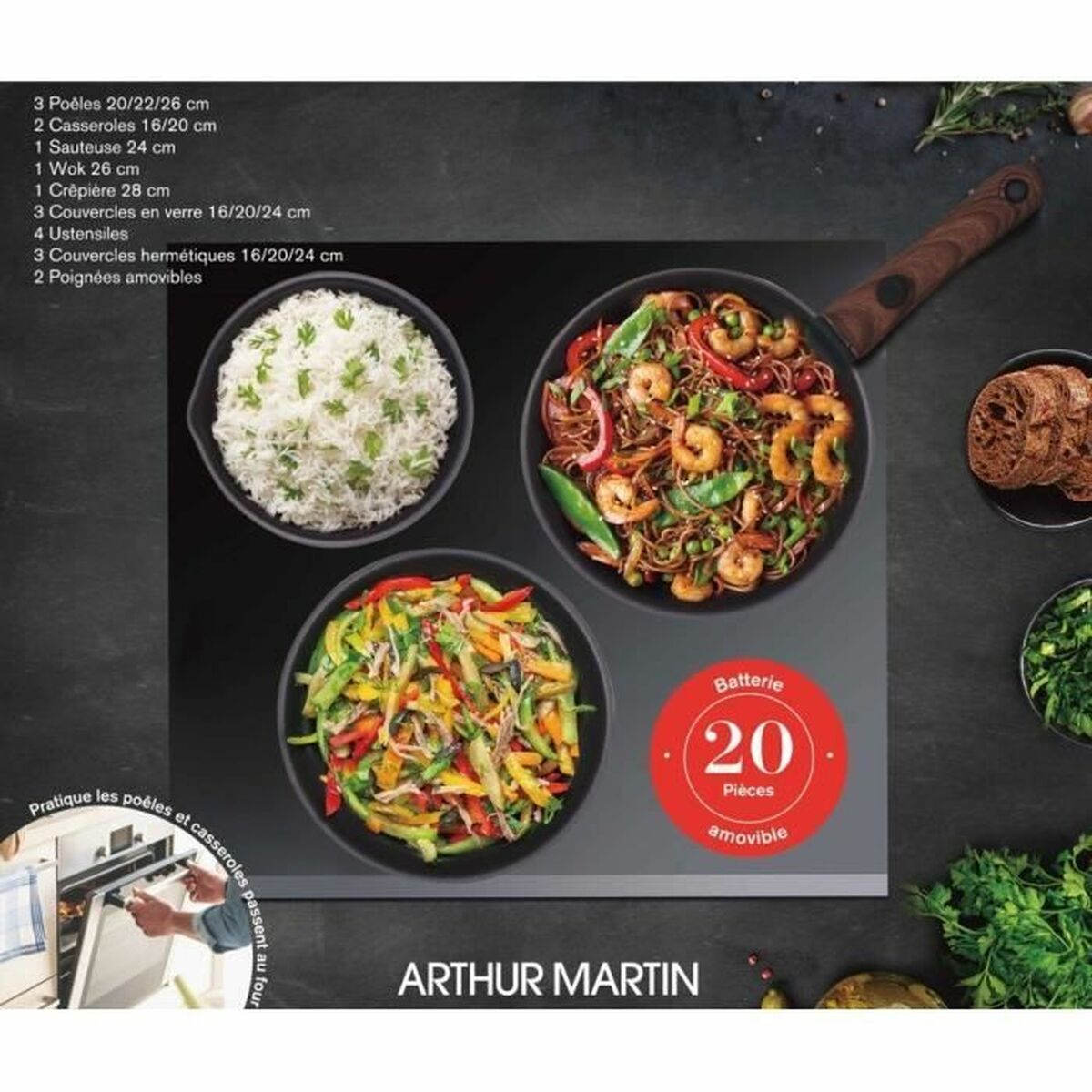Kastrullset Arthur Martin 20 Delar - 3