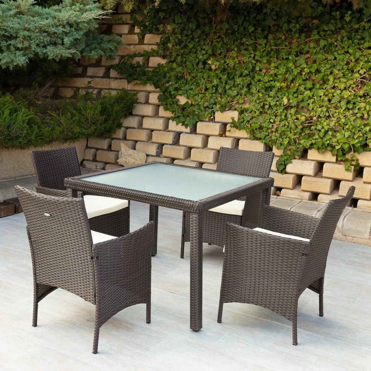 Bordsgrupp med 4 stolar Aktive 100 x 100 x 75 cm - 4