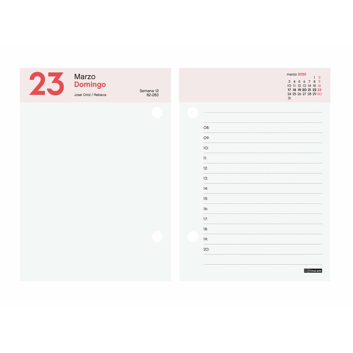 Skrivbordskalender Finocam 8,5 x 12 cm 2025 - 5