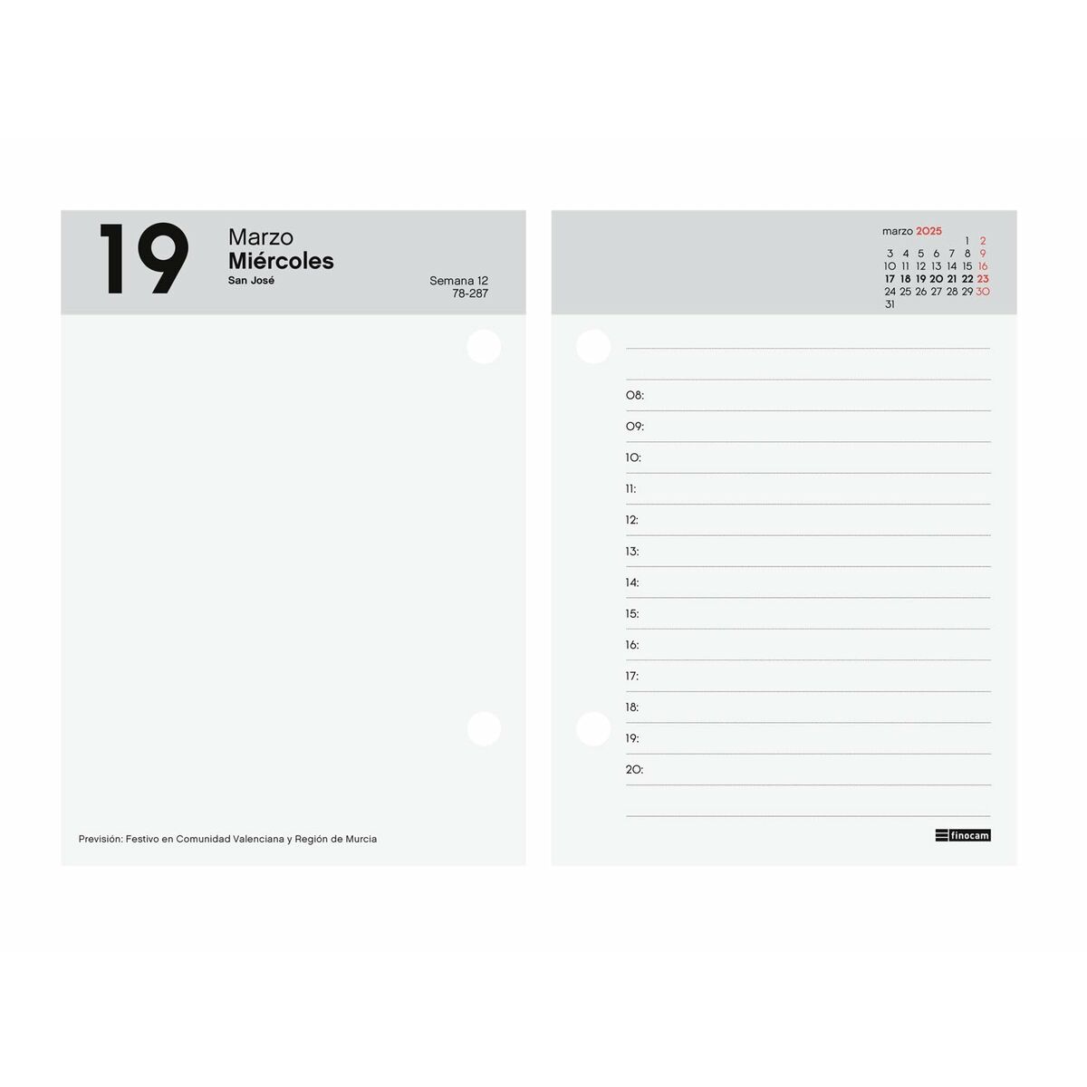 Skrivbordskalender Finocam 8,5 x 12 cm 2025 - 4