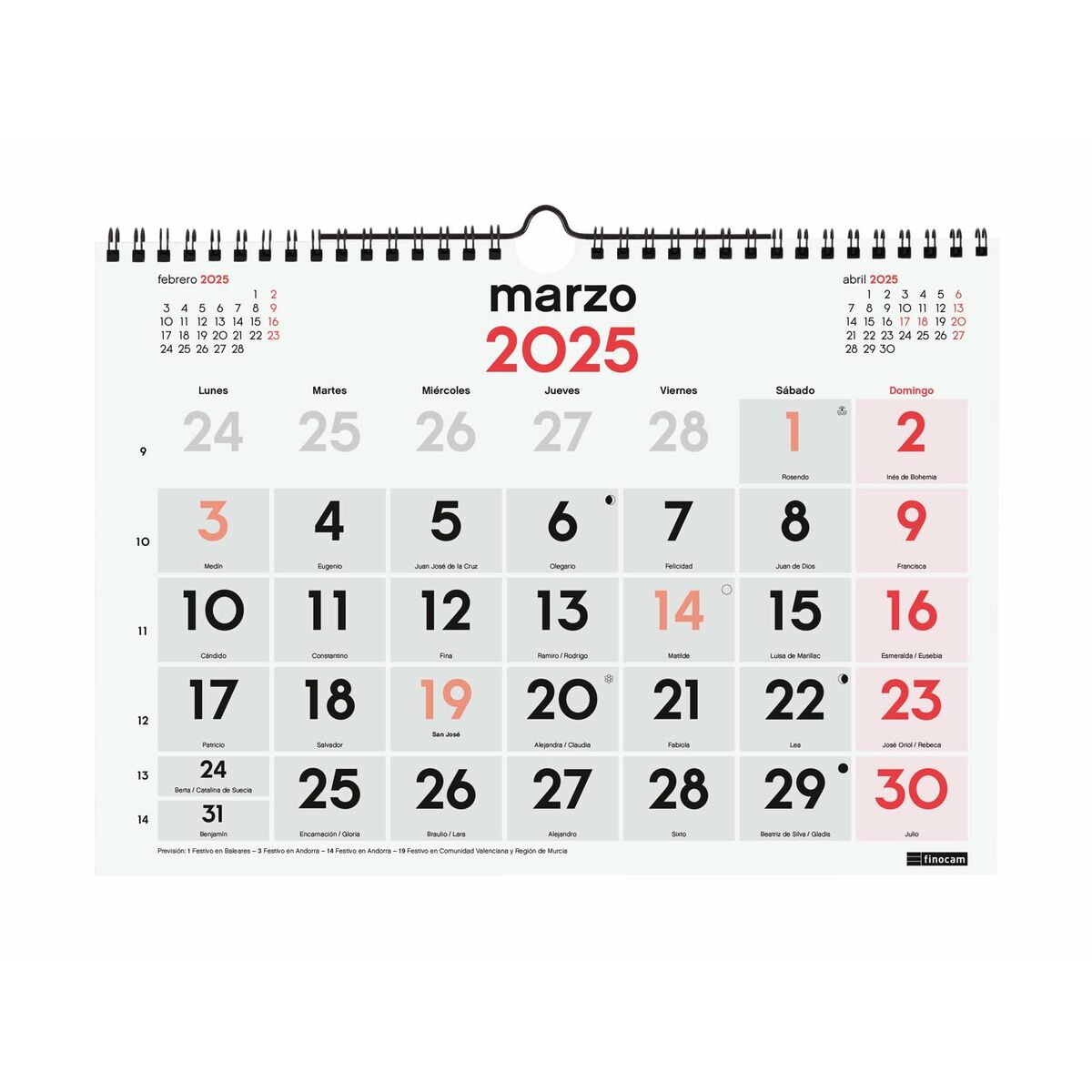 Väggkalender Finocam Papper 2025 30 x 21 cm - 4