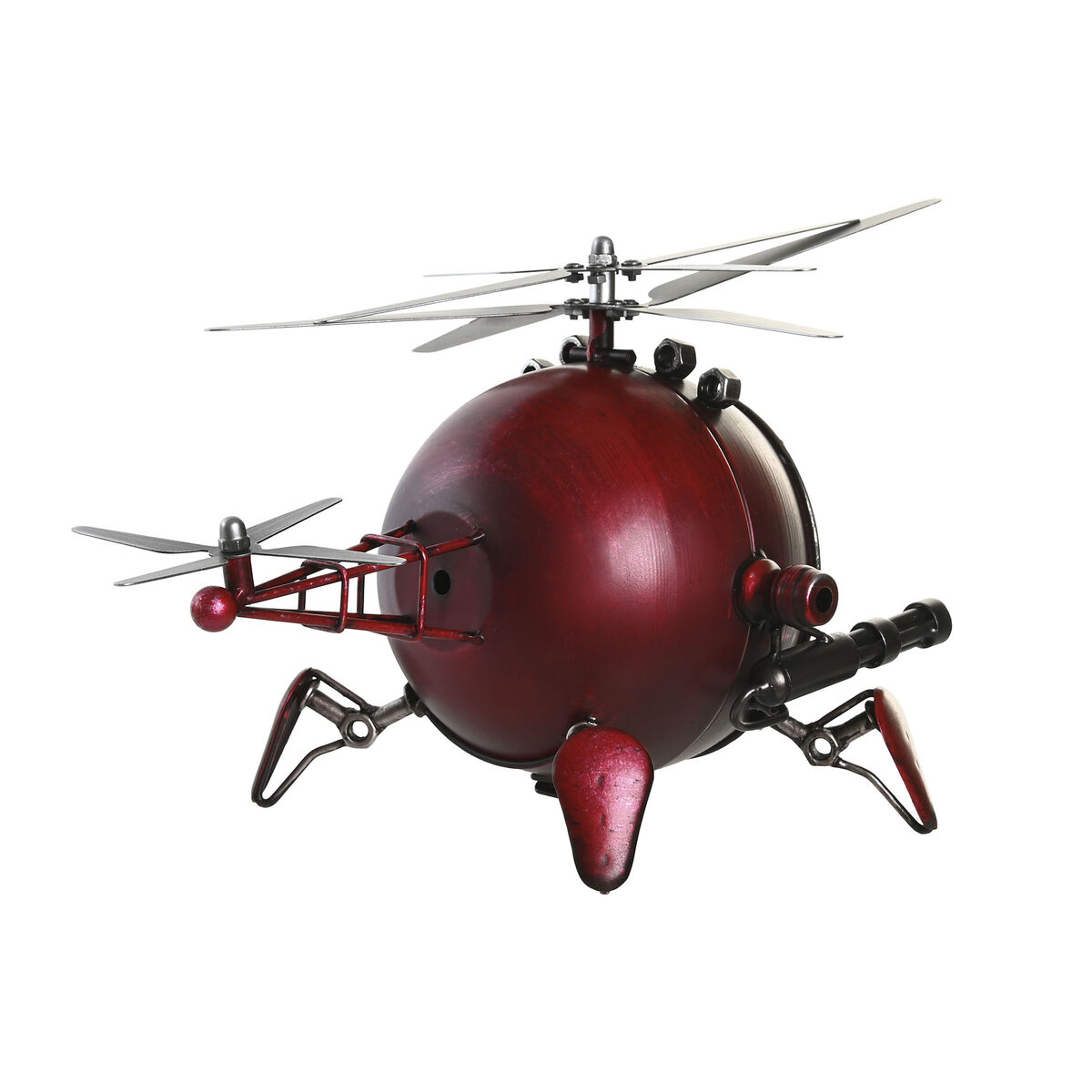 bordsklocka DKD Home Decor Röd Silvrig Helikopter (2 antal) - 5