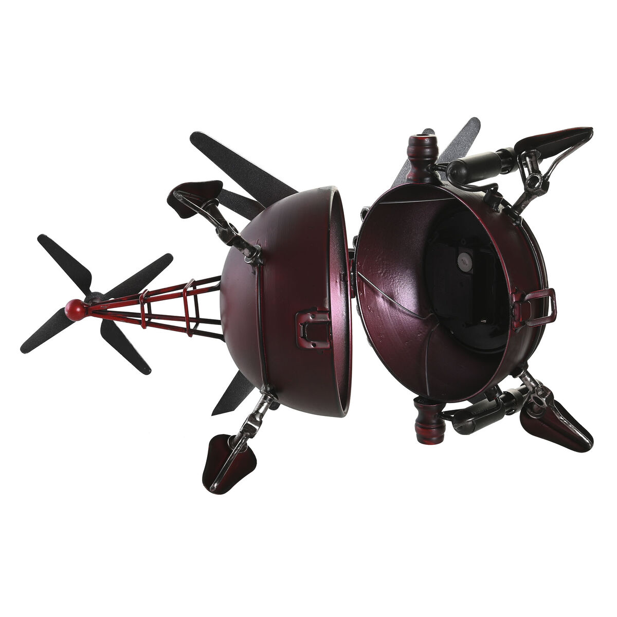 bordsklocka DKD Home Decor Röd Silvrig Helikopter (2 antal) - 2