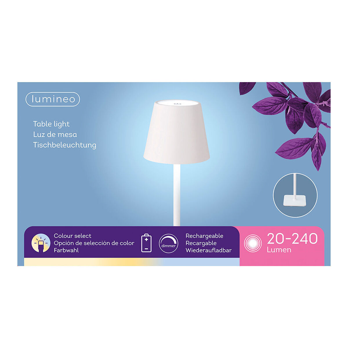 Bordslampa LED Lumineo 894378 Vit Metall 37 cm Laddningsbar - 2